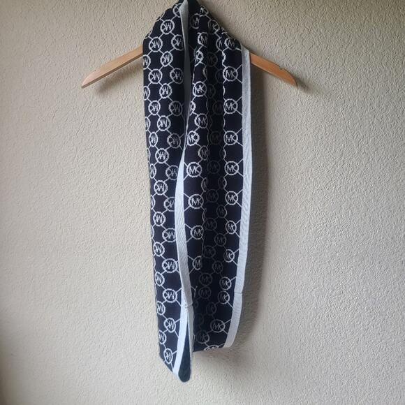 Michael Kors Accessories - Michael Kors Black and White Scarf MK print One Size